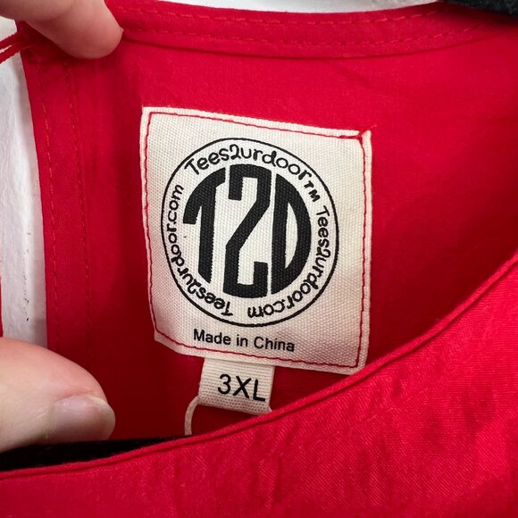 NWT Cranberry Red Cotton Balloon Sleeve Tiered Top Tees2urdoor 3XL XXXL zq - Picture 2 of 5